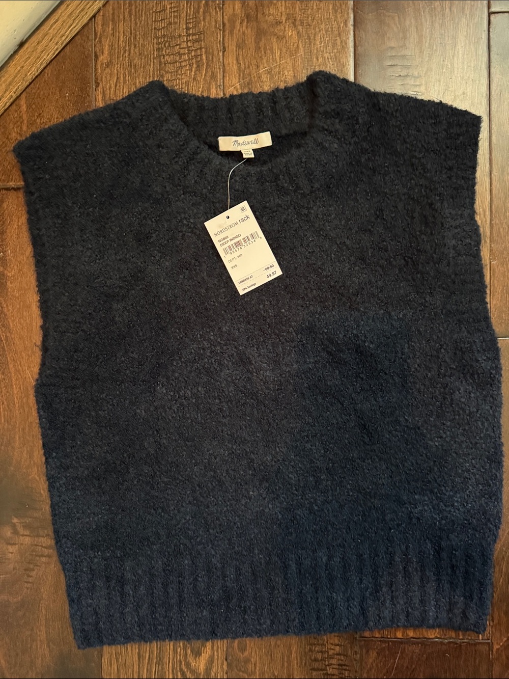 Madewell Women’s Navy Sweater Vest, size XXS, brand new with tags